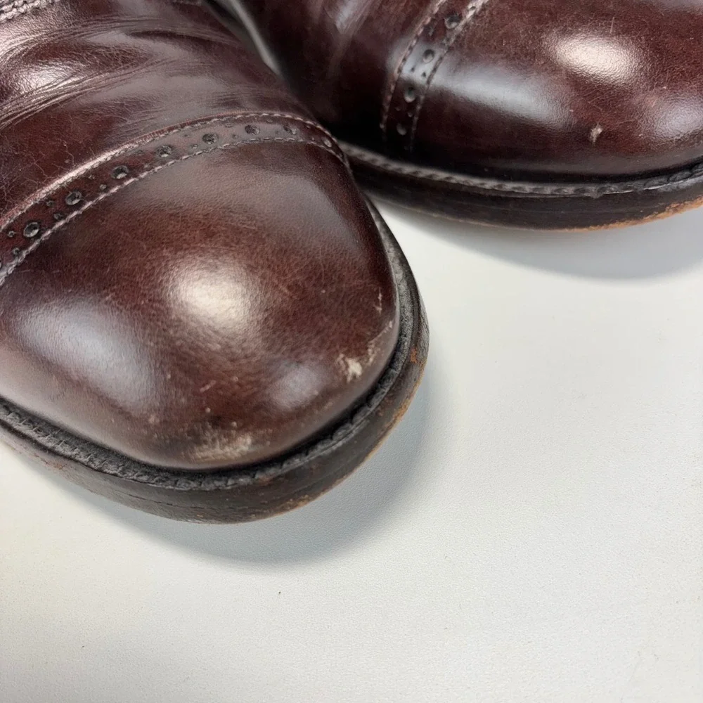 Allen Edmonds Fifth Avenue Oxford Mens 8 Dark Brown Leather Cap Toe Dress Shoes